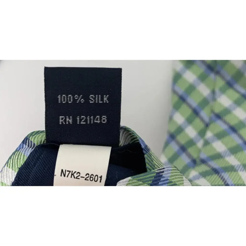 Nautica Silk Plaid Kids Neck Tie Springtime Easter Blue Green Preppy